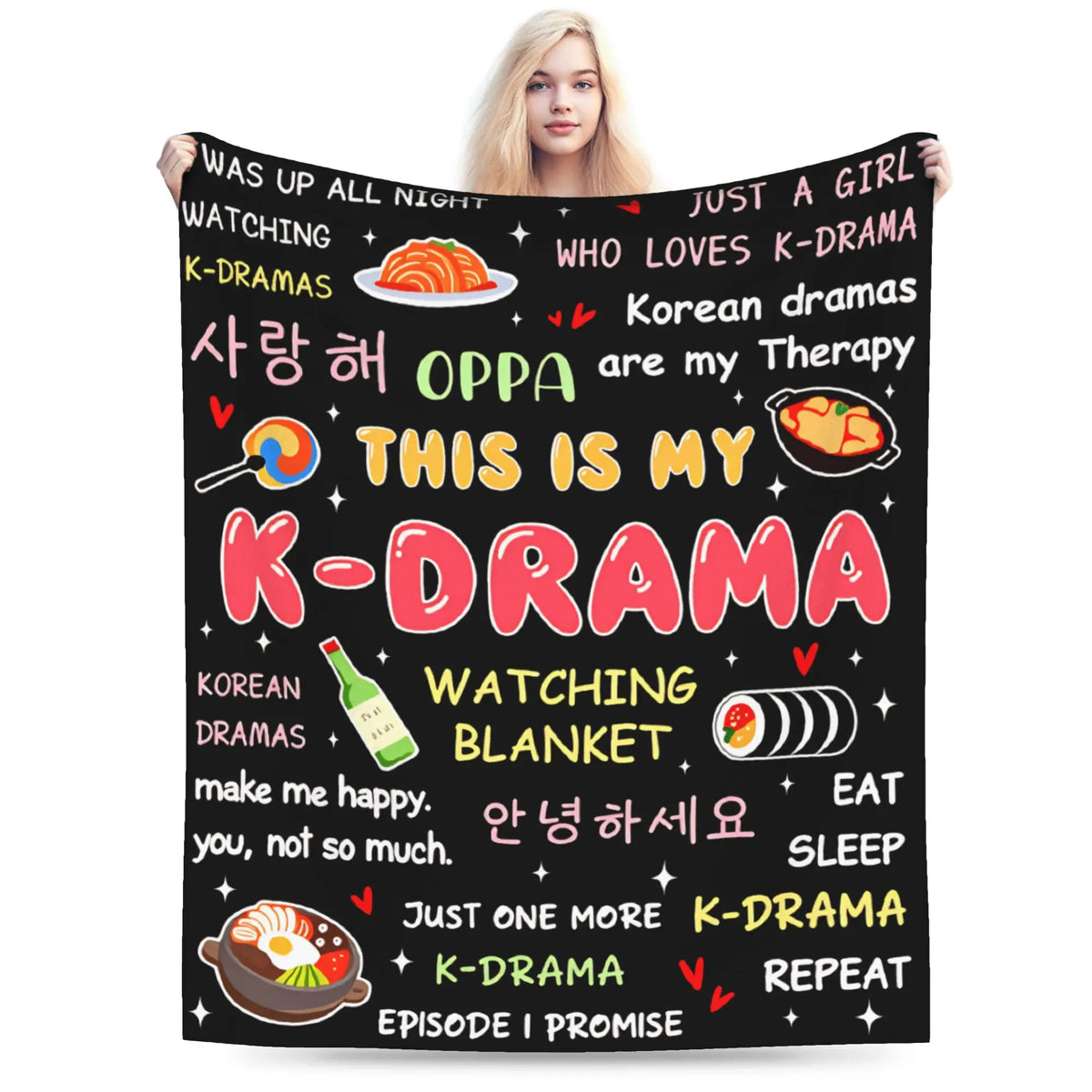 K-Drama plush blanket by HSF Marketplace, soft cozy design for comfort and style