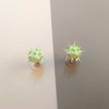 Colorful Japanese Korean-style silicone ball stud earrings with 32 patterns for girls, teens, and children