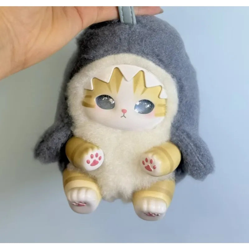 Mofusand cat vinyl plush blind box keyring, cute cartoon animal mini figure ornament for bags