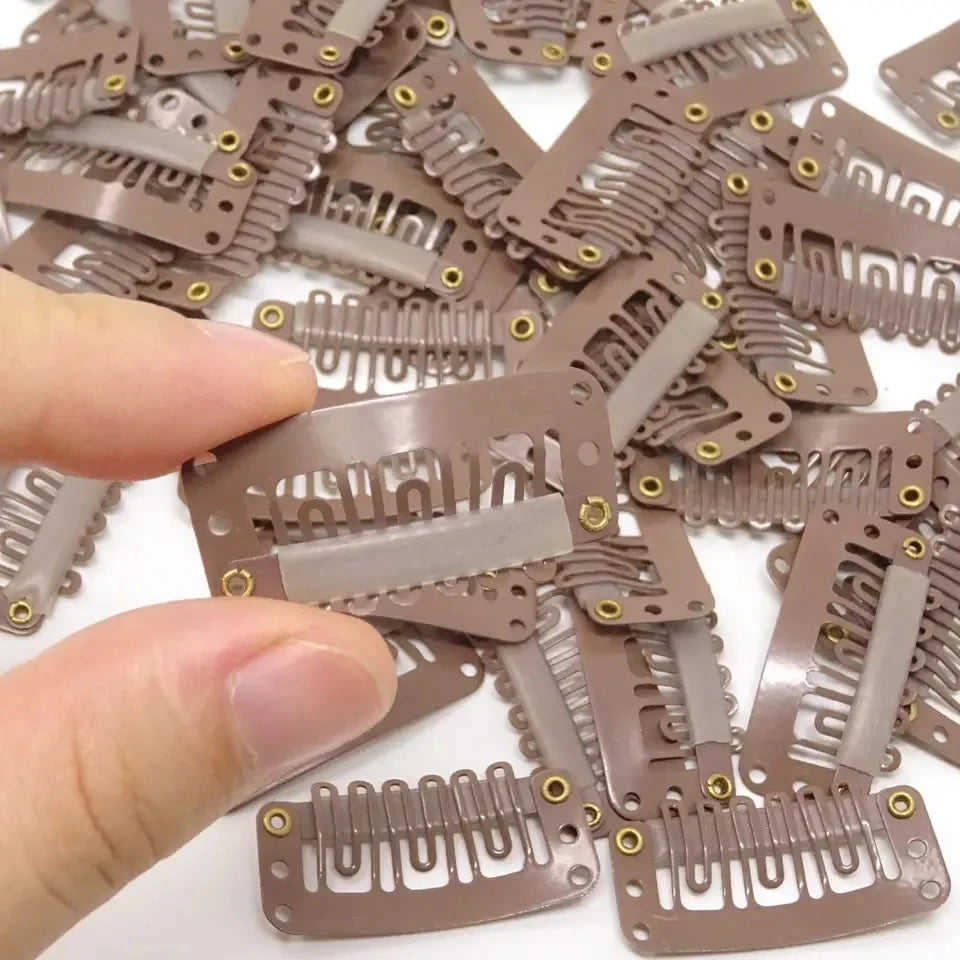 50/20pcs 2.3cm-3.2cm Black Brown Color Wig Clips Snap Clip For Hair Extension Wig Weft Wig PP Hairpins Large Clips Styling Tools