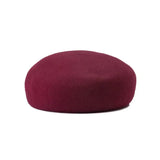 Women’s wool felt beret hat with vintage hard concave top, pillbox fascinator style for weddings and cocktail parties