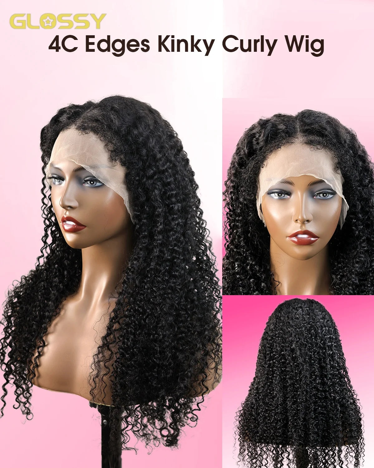 13x6 Hd 250 Density Afro Kinky Curly Wig 100% Human Hair 13x4 4c Edges Frontal Deep Wave Curly Lace Front Wigs For Women on sale