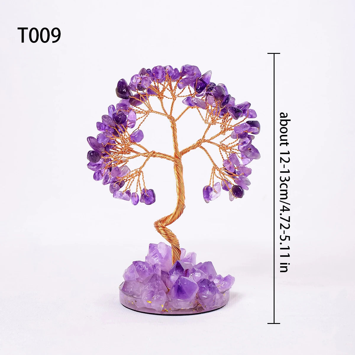 1PC Natural Crystal Tree Handmade Tree of Life Reiki Healing Mineral Specimen Home Decoration Gifts Souveni Drop Glue Resin Base
