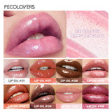 HSF Marketplace 8-piece moisturizing lip oil kit with translucent shine, perfect as a glossy lip and eye shadow base for casual looks.