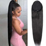 Body wave Brazilian Remy human hair drawstring clip-in ponytail in natural color by HSF Marketplace