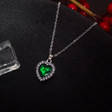 Luxury OL rhinestone crystal heart pendant necklace for women, elegant party jewelry by HSF Marketplace