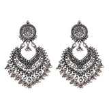 Boho gold heart-shaped flower dangle earrings for women by HSF Marketplace