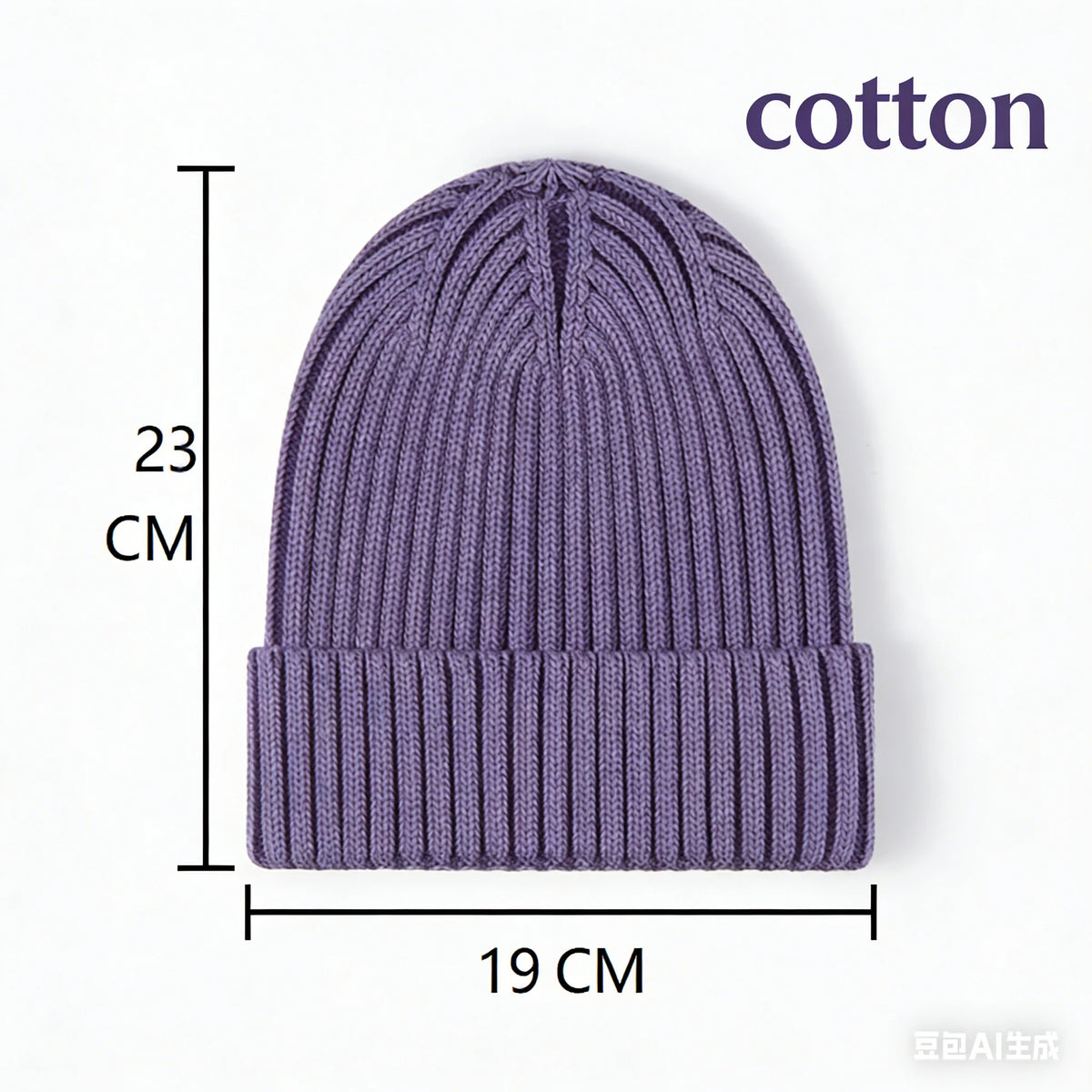 Warm knitted melon hat for men and women, winter beanie in a cozy textured design