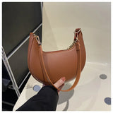 Luxury moon-shaped women's handbag by HSF Marketplace, elegant single shoulder purse with high-end fashion design.