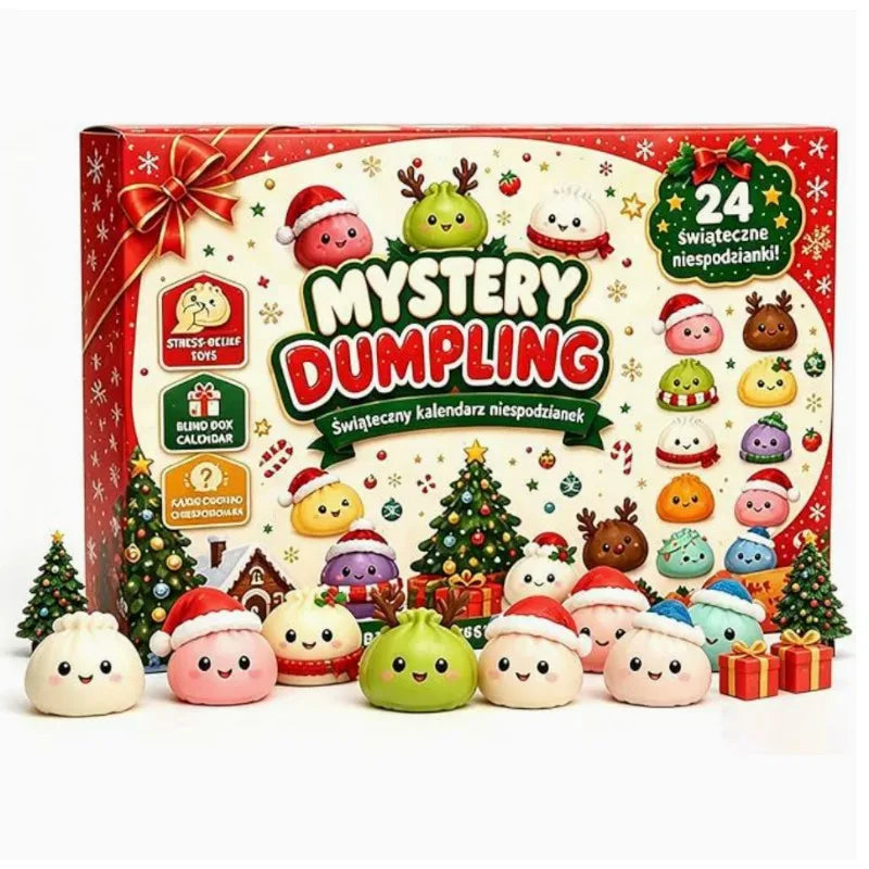 New Christmas Countdown Calendar Blind Box 24-Grid Squishy Fun Stress-Relieving Hole Squishy Fun