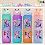 Kpop Demon Hunters gradient color water cup with straw, 750ml, by HSF Marketplace