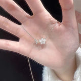 Elegant zircon cherry blossom necklace for women, featuring a delicate floral design, perfect for fashion and party jewelry.