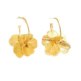 Golden vintage butterfly flower pendant earrings for weddings, parties, and fashion jewelry styling