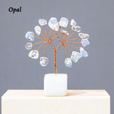 1pc Natural Gemstone Crystal Chakela Lucky Tree With Block Base Home Office Desk Living Room Crystal Decor Mini Sized Home