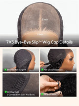 UNice Natural Black Yaki Bob Wig 7x5 Lace Bye-Bye Slip™ Put-On-and-Go Glueless Human Hair Drawstring Wig for Beginners