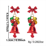 Festive snowflake tassel dangle earrings with bells for women by HSF Marketplace