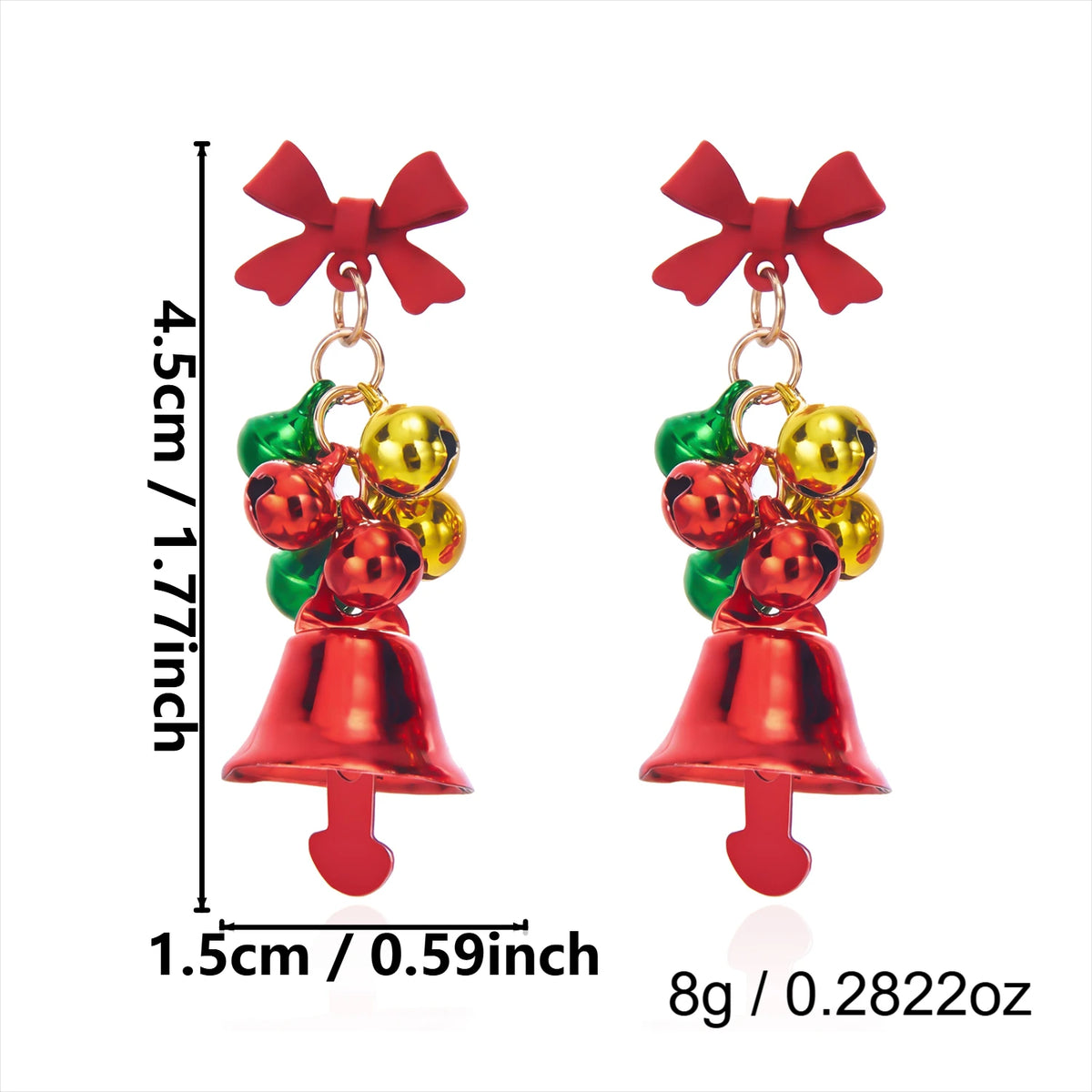 Festive snowflake tassel dangle earrings with bells for women by HSF Marketplace