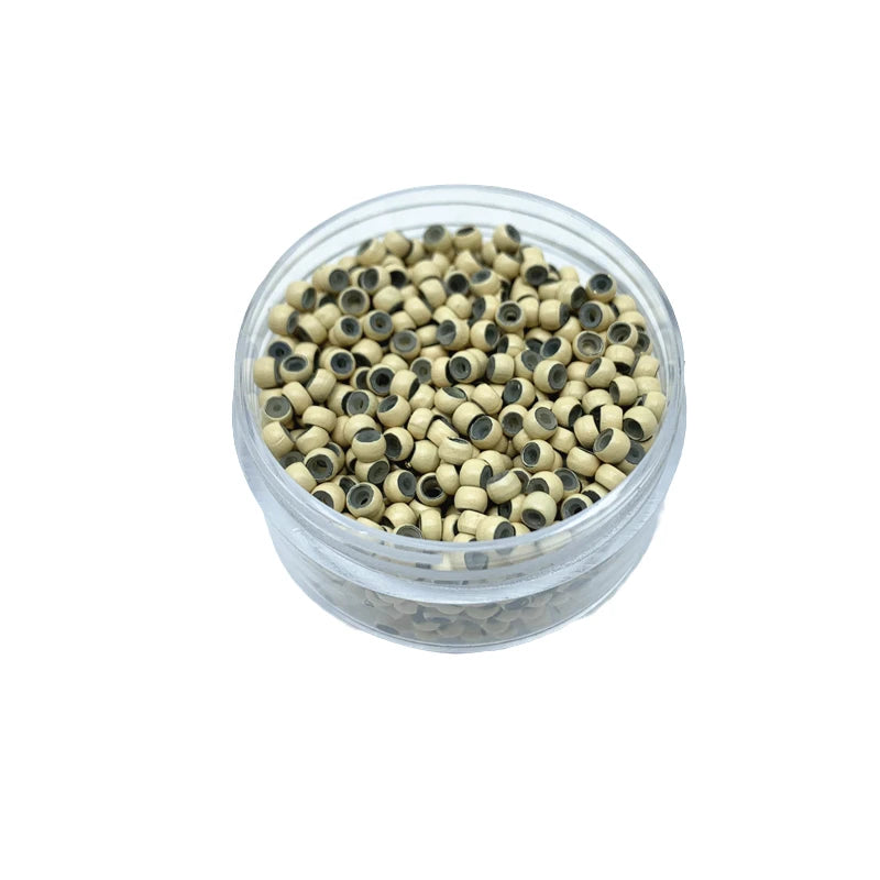 500 Pcs 3.0mm Silicone Lined Beads Nano Beads for Hair Extensions Copper Nano Ring for Nano Tip Extension