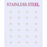 12 pairs white crystal stud earrings set, 2–7mm round and square zircon designs with golden stainless steel posts