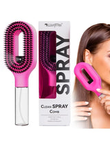 HSF Marketplace 2-in-1 spray hair brush with detangling comb and refillable water mist for frizz control and scalp massage.