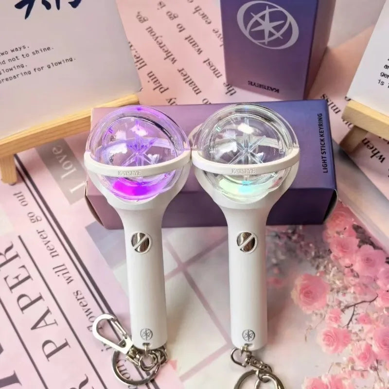 KATSEYE merch mini lightstick keychain by HSF Marketplace for K-pop fans