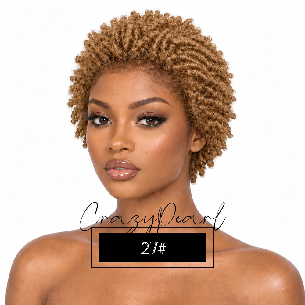Chocolate brown short pixie cut dreadlocks wig with lace frontal, faux locs, and braided style, human hair replacement wig.