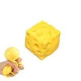 5cm Cheese Squishy Stress Ball Squeeze Toys Soft Squeeze Stress Relief Fidget Toys Desk Decor Decompression Toy Gift for Adults