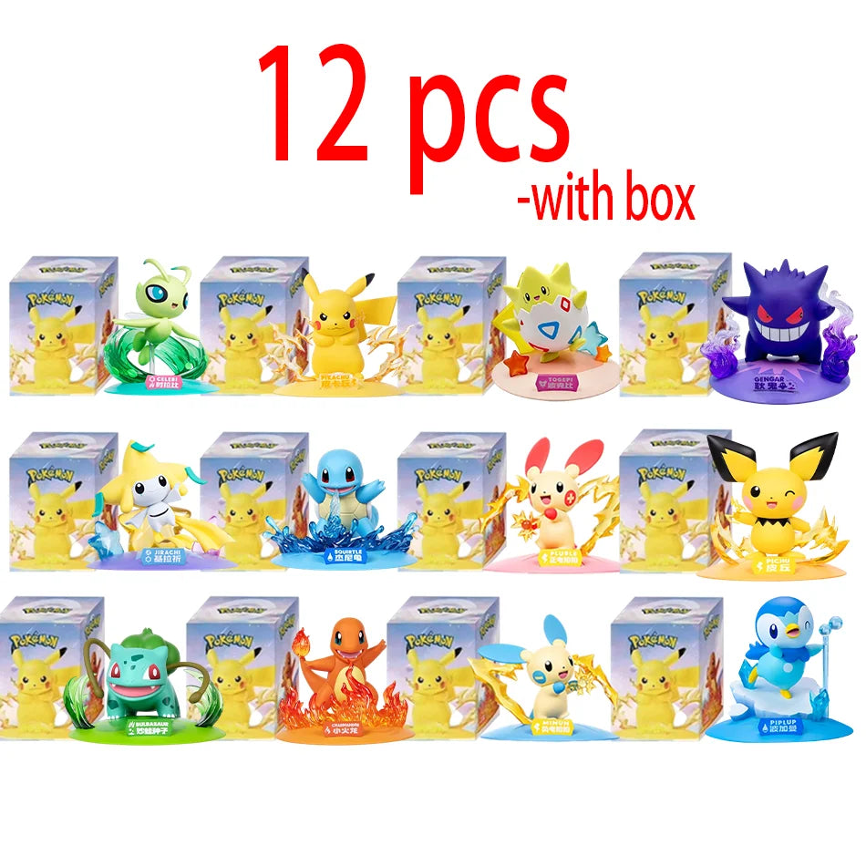 Pokémon Pikachu action doll blind box collectible figure, one of 12 patterns for desktop decoration