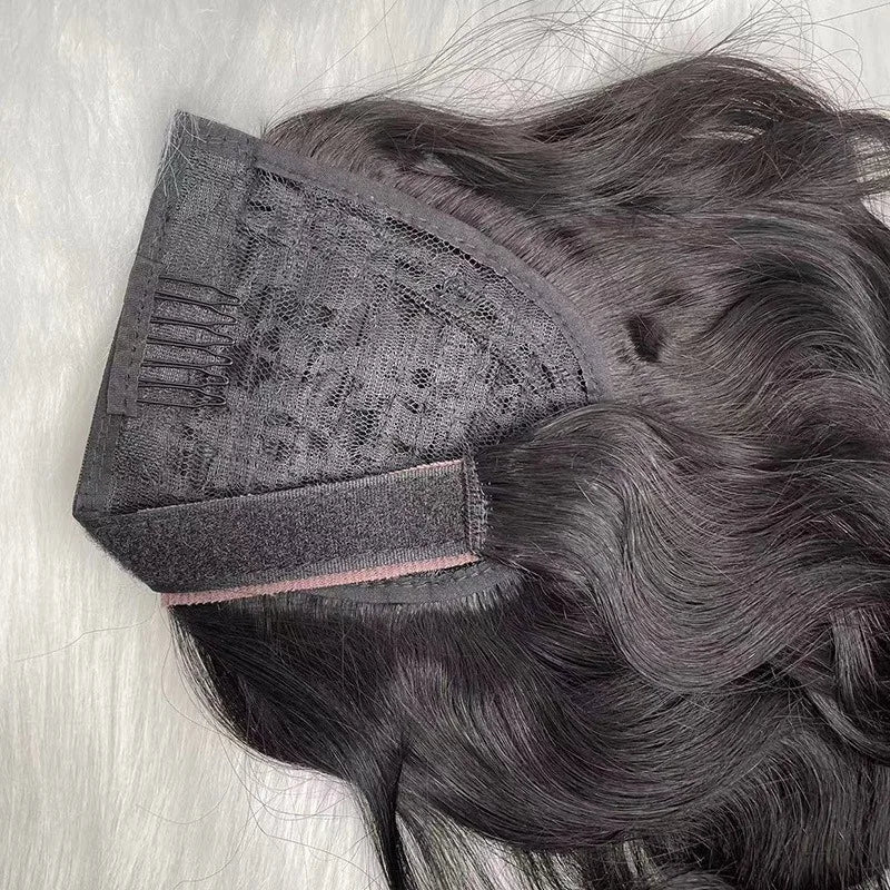 12A Long Ponytails Wrap Around natural color Human Hair Body Wave Clip in Hairpiece Blonde 8-30" for Women's Stylish Look