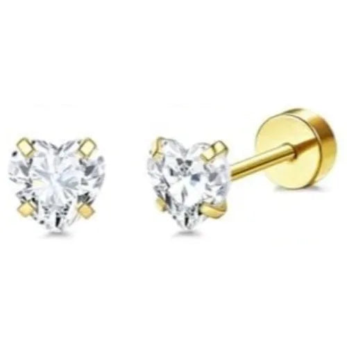 Drperfect 1Pair Flat Back Earrings for Women Surgical Steel Earrings for Sensitive Ears Hoop Stud Cartilage Tragus Piercings