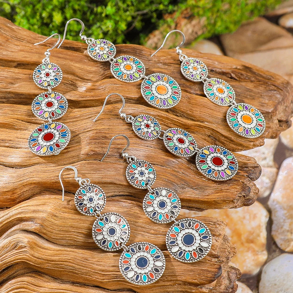 Vintage geometric boho dangle earrings for women by HSF Marketplace