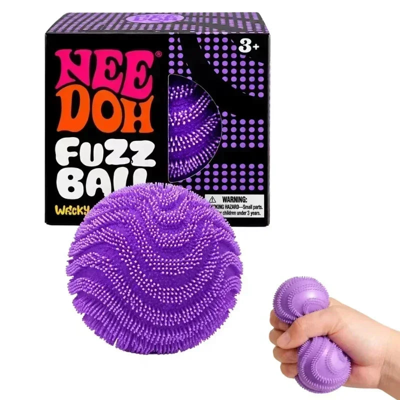 2026 New Model NeeDoh Fuzz Ball Wonder Waves Sensory Squeeze Toy Textured Stress Relief Fidget Ball for Adults Toy