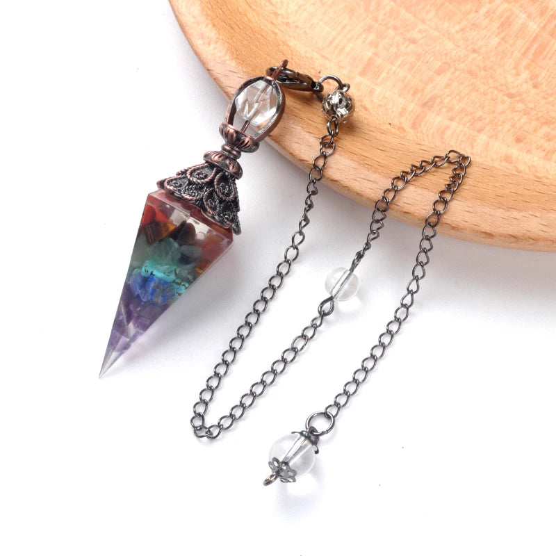 Natural stone pendulum pendant for jewelry making and energy by HSF Marketplace
