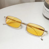Fashion small rectangle sunglasses by HSF Marketplace with vintage square design, metal frame, suitable for men and women.