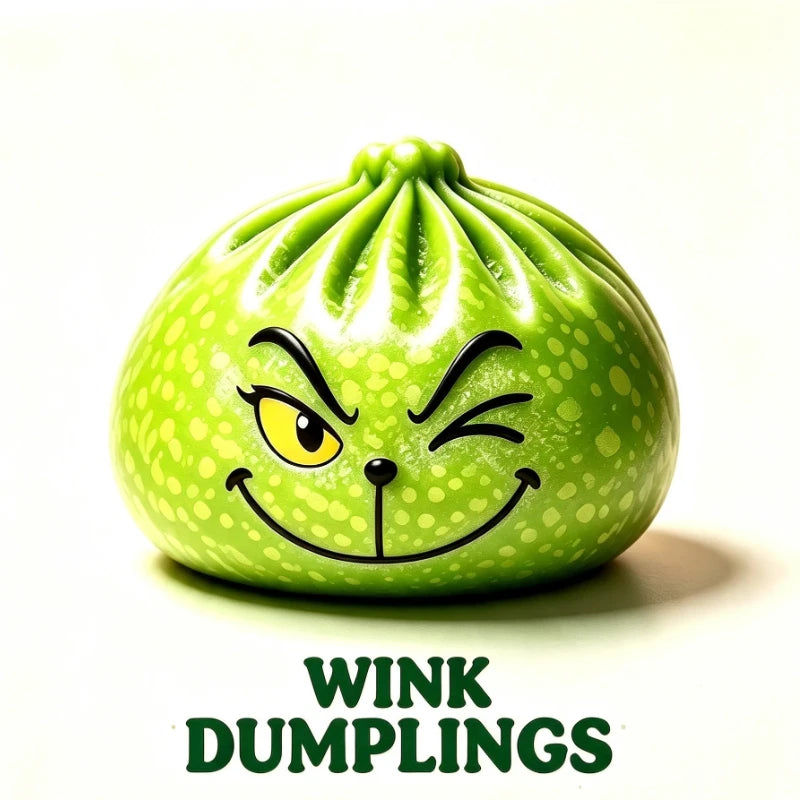 Green glitter dumpling stress relief toy for sensory play, parties, and gifts by HSF Marketplace