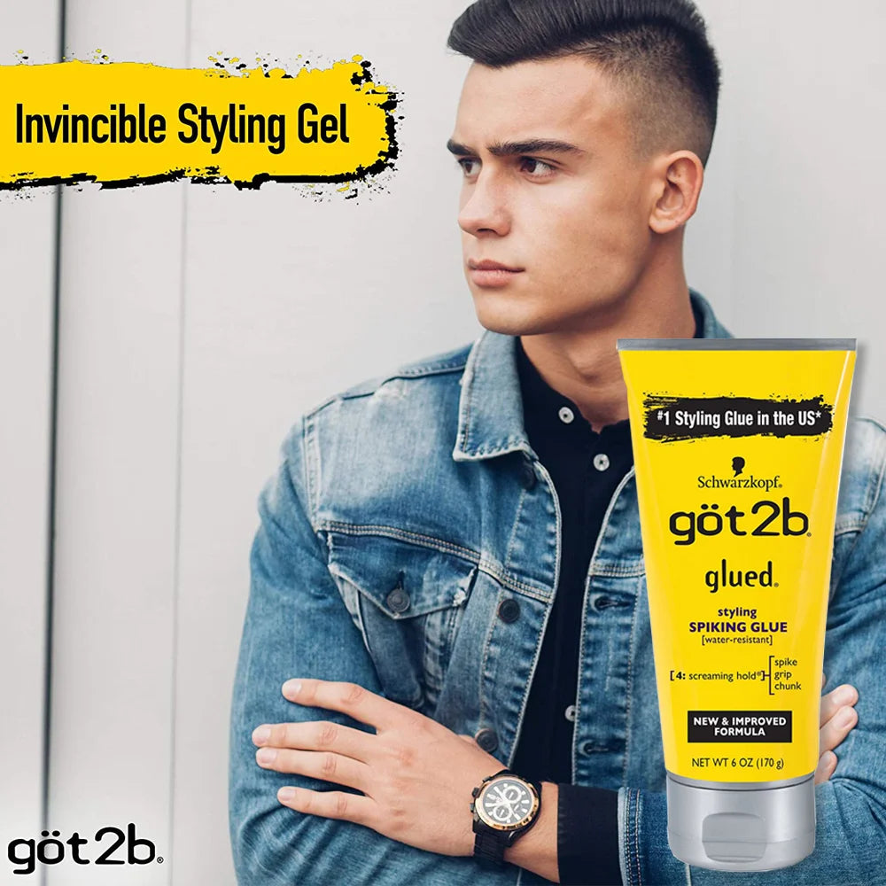 Got2b Glued Spiking Glue Hair Gel Water Invisible Resistant Strong Hold For Wig Adhesives Dege Control Gel For Screaming Hold