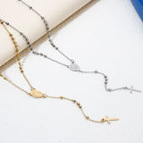 Stainless steel prayer beads rosary necklace for women by HSF Marketplace