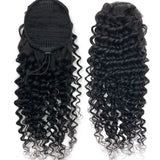 Deep wave curly drawstring ponytail made from 100% Remy human hair for Black women
