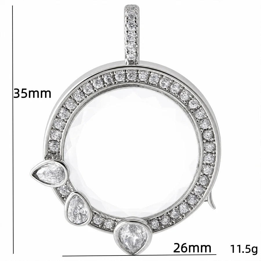 Rhinestone heart glass memory ashes pendant by HSF Marketplace for jewelry making