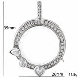 Rhinestone heart glass memory ashes pendant by HSF Marketplace for jewelry making