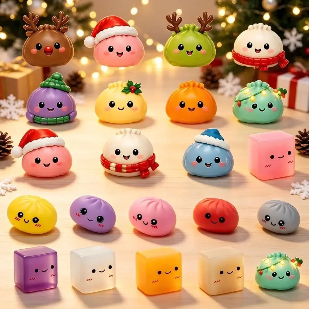 New Glitter Dumpling Colorful Simulation Steamed Bun Decompression Toy for Anxiety Squishes Stress Balls 2026 Viral Fidget Toy
