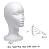 Foam Mannequin Head Wig Head, Female Mannequin Wig Display Stand Holder, Cosmetics Model Head White Foam Heads for Glasses Mask