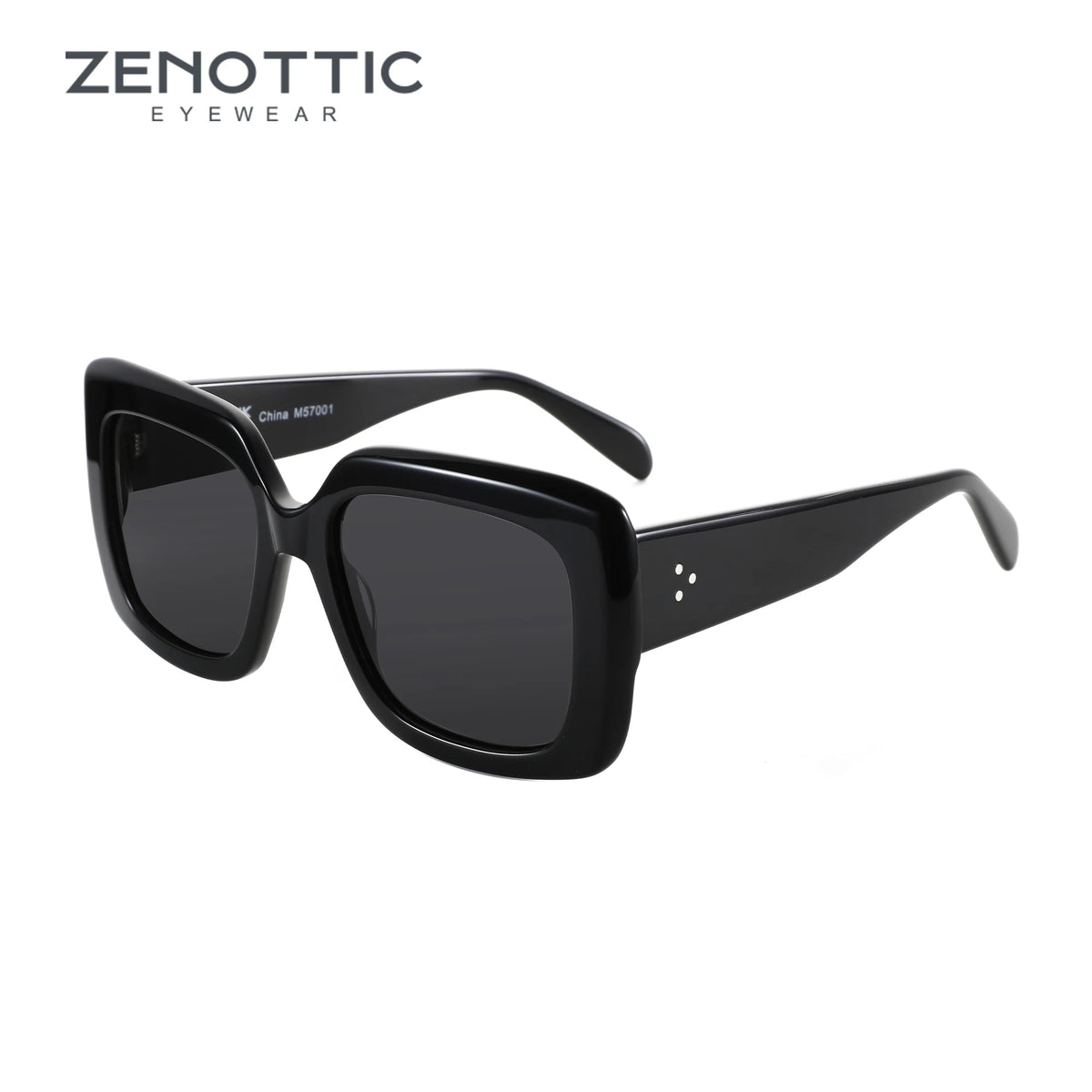 Large rectangular polarized sunglasses for women with thick acetate frames and UV400 protection, stylish sun glasses.