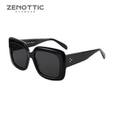Large rectangular polarized sunglasses for women with thick acetate frames and UV400 protection, stylish sun glasses.
