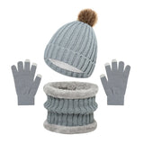 Women's knitted winter hat, scarf and gloves set for outdoor wear by HSF Marketplace