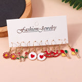 Cute donut earring set, 10-piece resin dangle jewelry collection in colorful donut shapes by HSF Marketplace