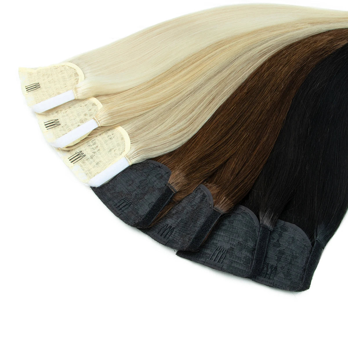 MRS HAIR #60 blonde human hair clip-in ponytail, 12–22 inch high ponytail extension