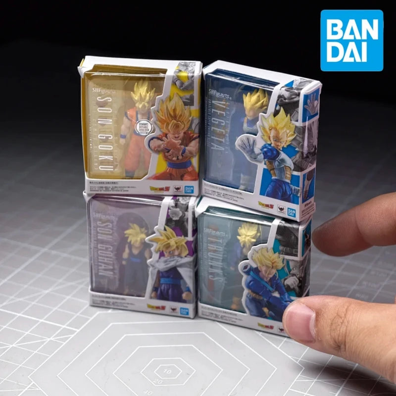HBandai Dragon Ball SHF Mini Gashapon 5cm Goku, Vegeta and Trunks anime collectible figures set
