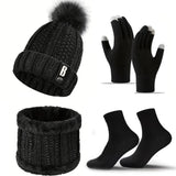 Warm winter beanie hat, gloves and scarf set for men and women by HSF Marketplace