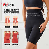 Flarixa high waist seamless shapewear shorts with tummy control and hip lift design, black body shaper panties